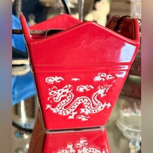 Red Dragon Ceramic Takeout Box